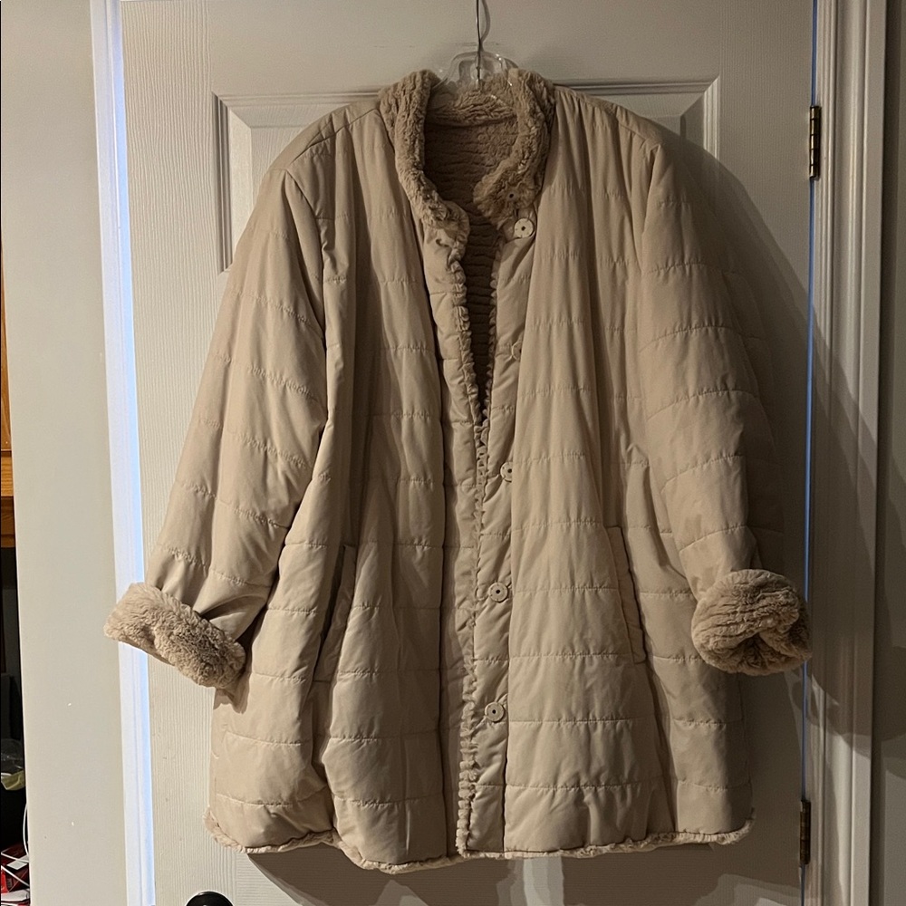 Sold - Cozy Tan Teddy Jacket for Women - Picture 3 of 3